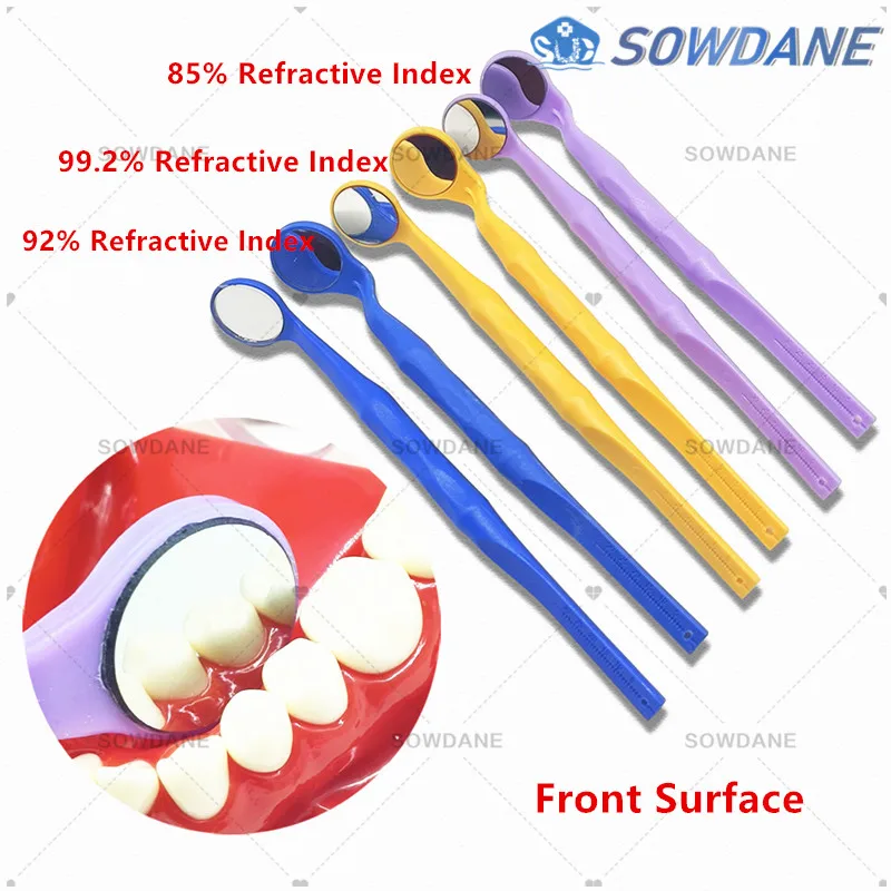 Dental Mouth Mirror Oral Examination Mirror front surface ultra definition Refractive Index 99.2% 92% and 85% with endo Ruler