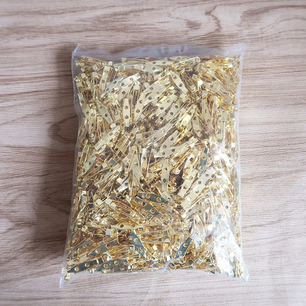 

200pcs 2Cm Golden Safety Brooch Pins Alloy Clasp For Diy Craft Jewelry Making Sewing Accessories Name Badges Decor Metal Hole