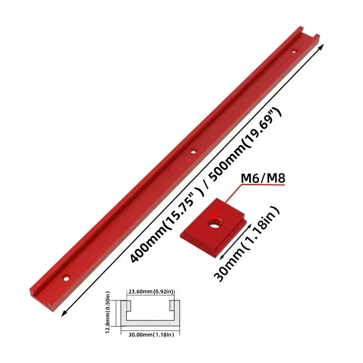 Woodworking Chute Rail T-track T-slot Miter Track Jig T Screw Fixture Slot  Table Saw Router Table DIY Tools Red DIY Tools