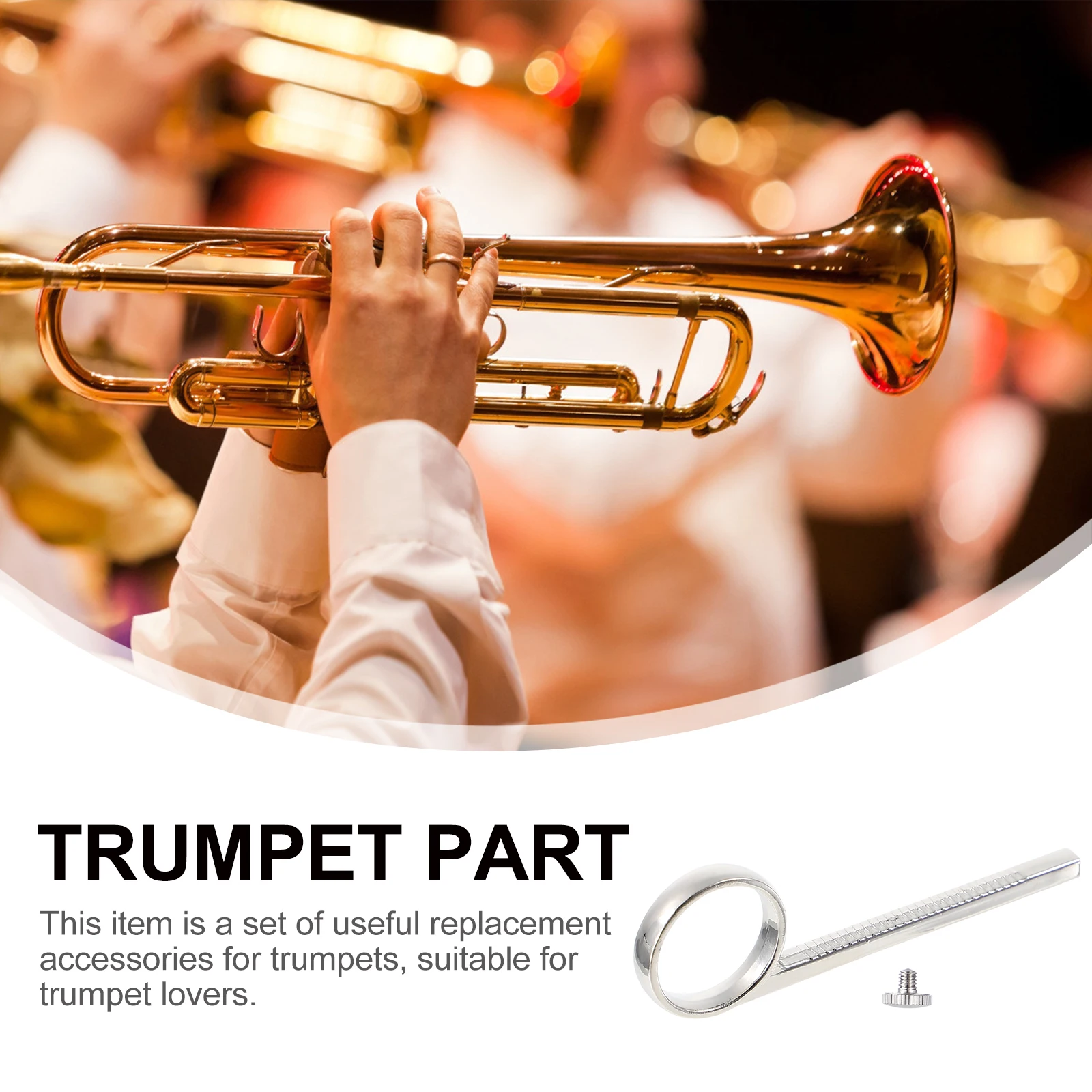 

1Set Metal Trumpet Finger Ring with Screw Trumpet Slide Replacement for Trumpeters Professional Instrument Accessory Set