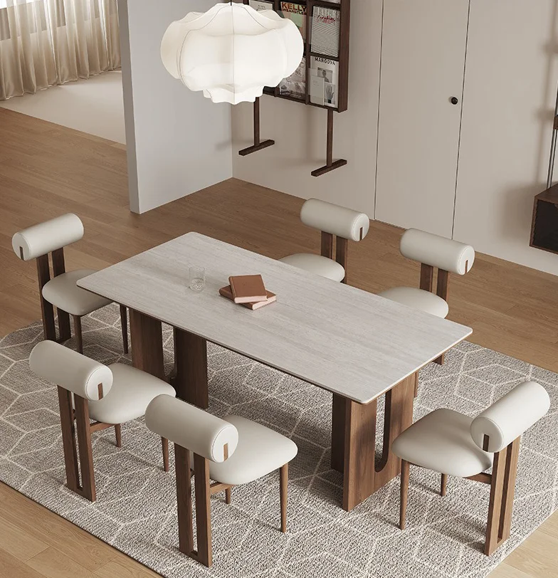 #Retro Luxury Solid Wood Black Walnut Color Small Rectangular Dining Table for Hotel Use 6
