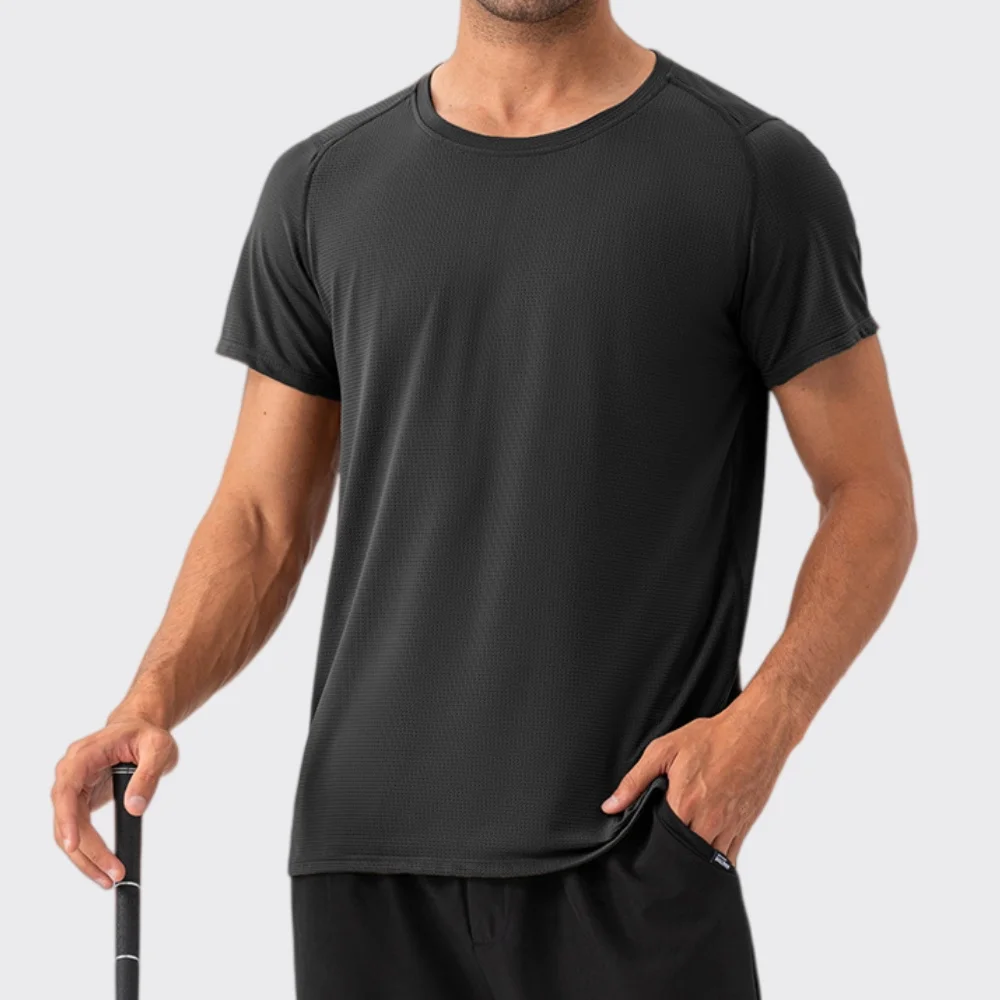 Camiseta Deportiva para Hombre, Ropa Deportiva Transpirable de Secado Rápido, Camiseta Deportiva Elástica de Manga Corta para Correr, Ropa Deportiva para Entrenamiento Físico