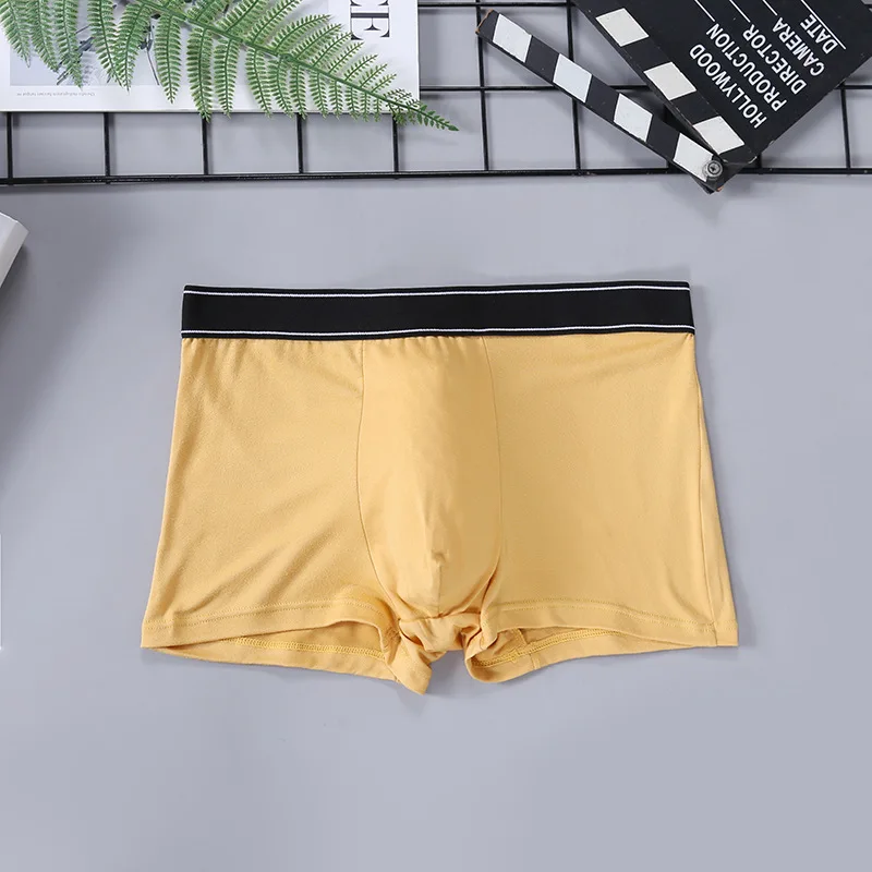 

Ice Silk Men's Underwear Solid Color Simple Underpants Breathable Comfortable Boxer Shorts Mid Waist U Bulge Pouch Sexy Panties