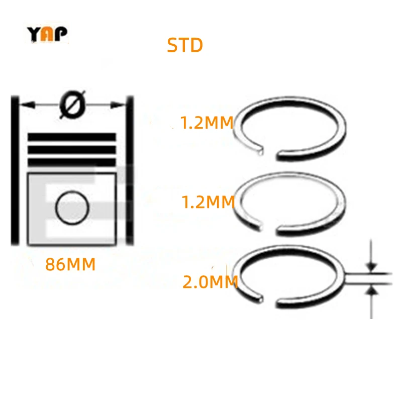 New 1TR-FE STD Engine Piston Ring Fit For TOYOTA HIACE VAN TOYOACE DYNA & HIACE 2.0L L4 13011-75100 2004-2016