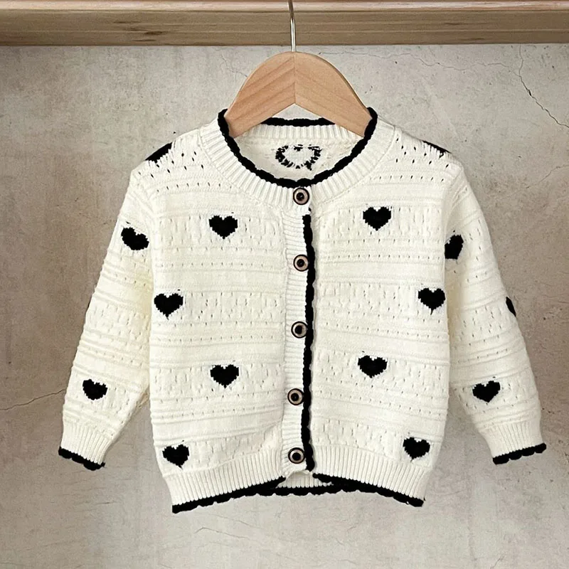 2024 New Autumn Baby Girl Clothing Infant Baby Girls Knitting Cardigan Long Sleeve Cardigan Coat Newborn Baby Girls Sweater Coat