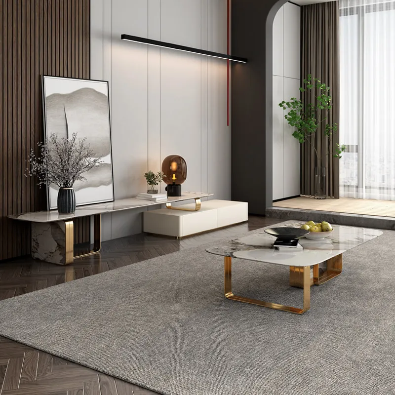 M  light luxury rock slab coffee table bright surface home leisure tea table rock slab living room coffee table