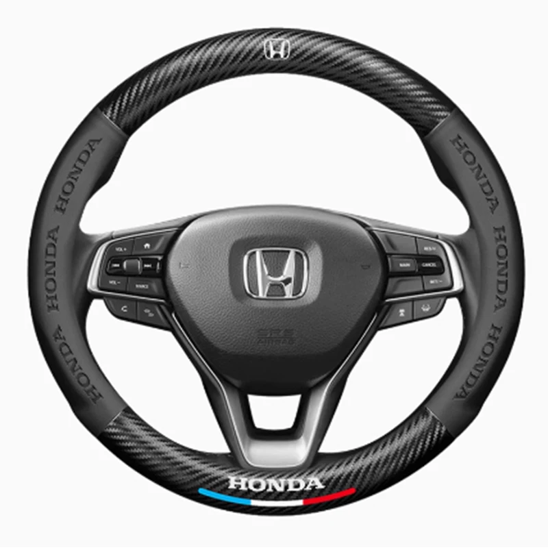 For Honda Civic Fit Jazz Accord Pilot Passport Stepwgn CRV BRV HRV Insight 38cm Car Stylish leather steering wheel cover