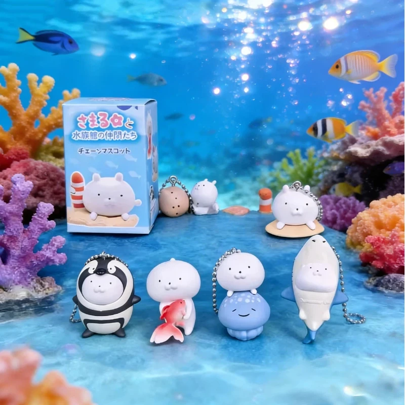 

New Rabbit And Ocean Partner Aquarium Limited Edition Blind Box Sea Elf Penguin Action Figure Keychain Bag Pendant Souvenir Gift