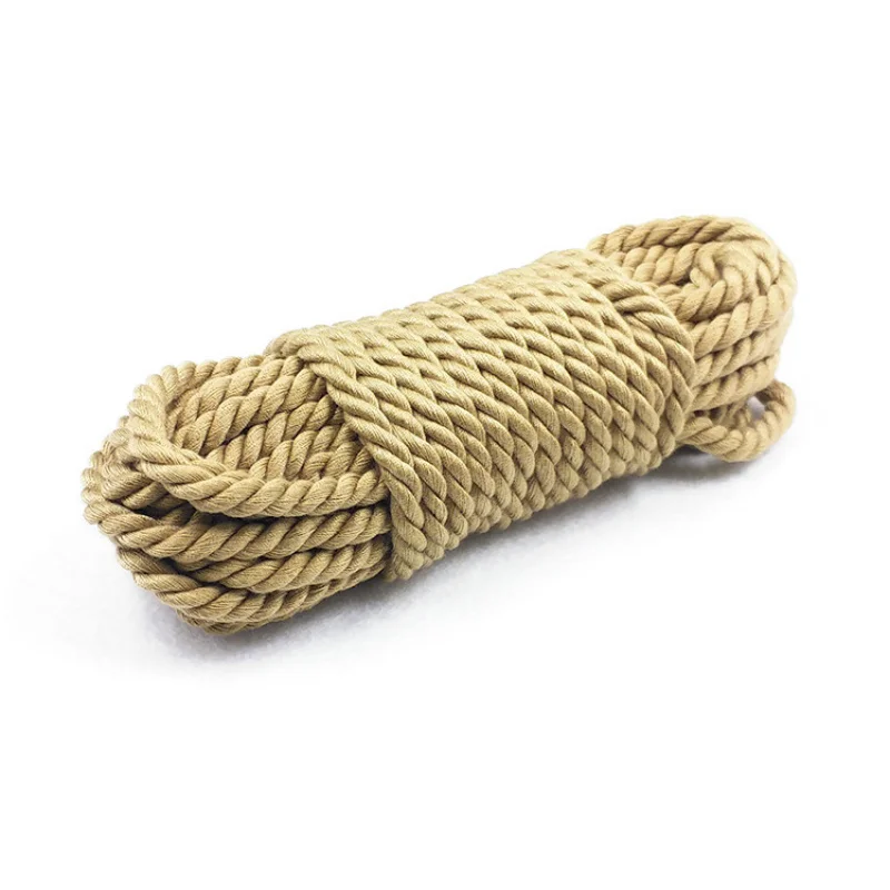 SMSex Toys Herramientas de entrenamiento para hombres y mujeres Bondage y disciplina10Beige Cuerda de cáñamo de imitación Coqueteo Macram Tortuga Cuerda vinculante