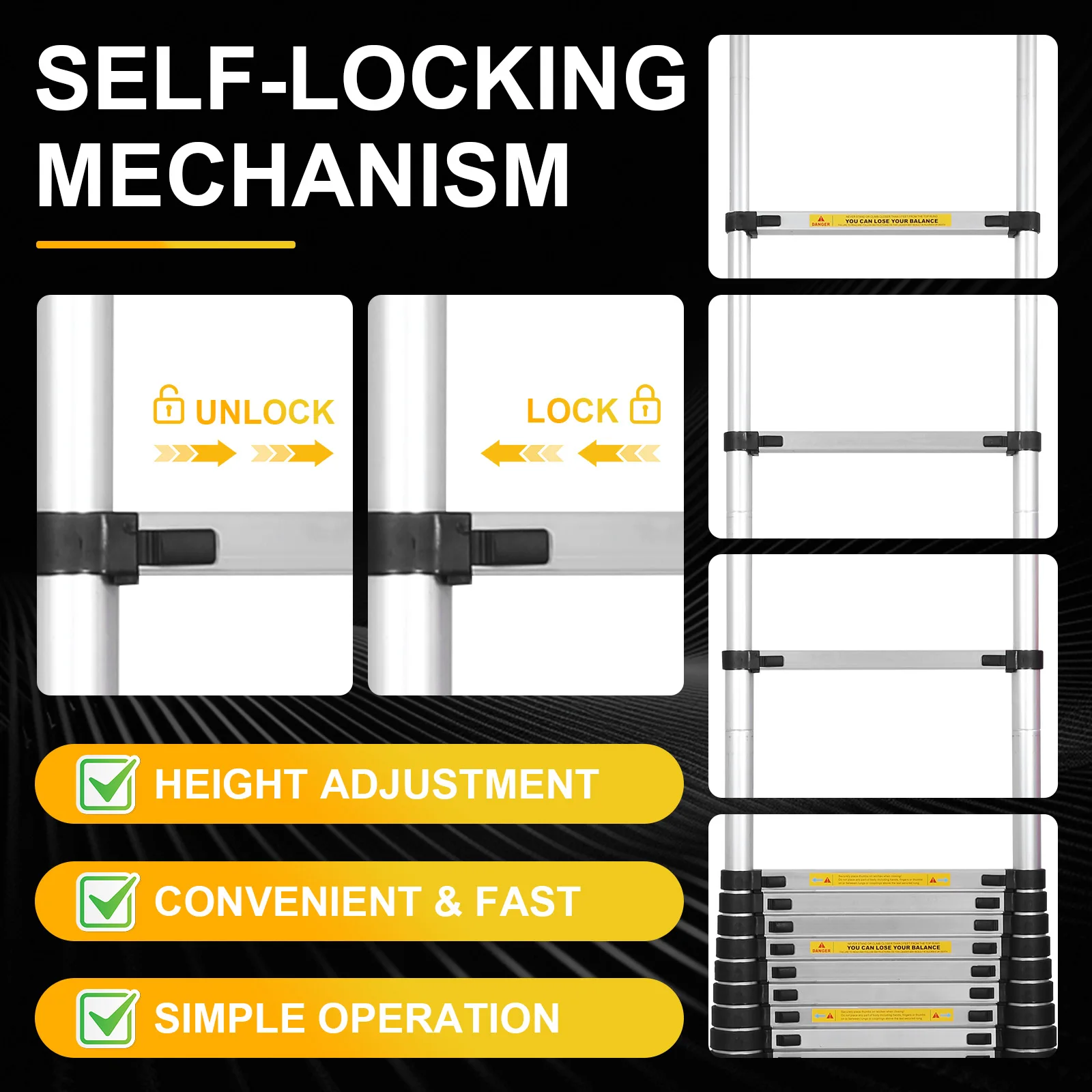 

Усиленная односекционная лестница 4,4 м с 2 треугольными стабилизаторами, противоскользящая, для разгрузки складских грузов и телекоммуникационных работ