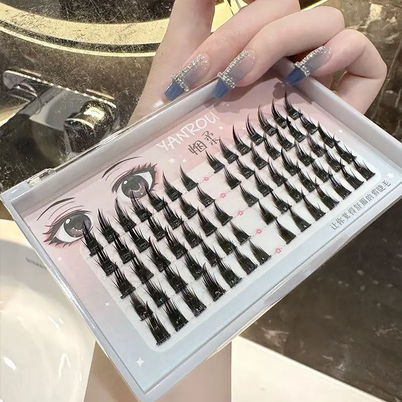 Thiên Nhiên Mới Lông Mi Giả Phân Đoạn Lớn Kẻ Mắt Cos Quỷ Nhỏ Dày Manga Lông Mi Nối Dài Dụng Cụ Trang Điểm