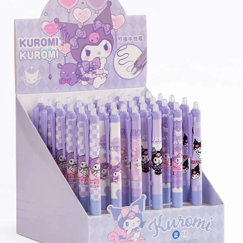 6Pcs/lot Sanrio Kuromi Cute Press pen Cartoon Erasable Pen Blue Black Ink Magic Gel Pen School Office Writing Supply kids gift