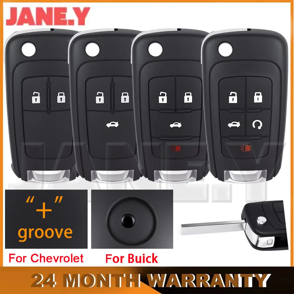 JANE.Y - Remote Key Shell Cover For Chevrolet Camaro Impala Aveo Malibu Sail Orlando Cruze Epica Spark For Buick Car Key Case