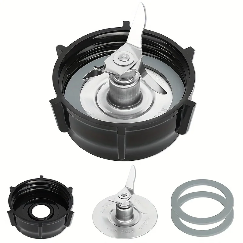 Kit de repuesto para licuadora Oster: hoja de acero inoxidable, tapa de base de tarro y 2 juntas tóricas de goma, compatible con modelos Osterizer