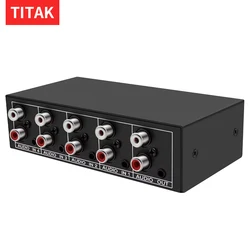 Przełącznik audio RCA AUX 4 w 1 Stereofoniczny selektor audio 4X1 Pasywny przełącznik audio 3,5 mm Aux L/R RCA analogowy selektor audio