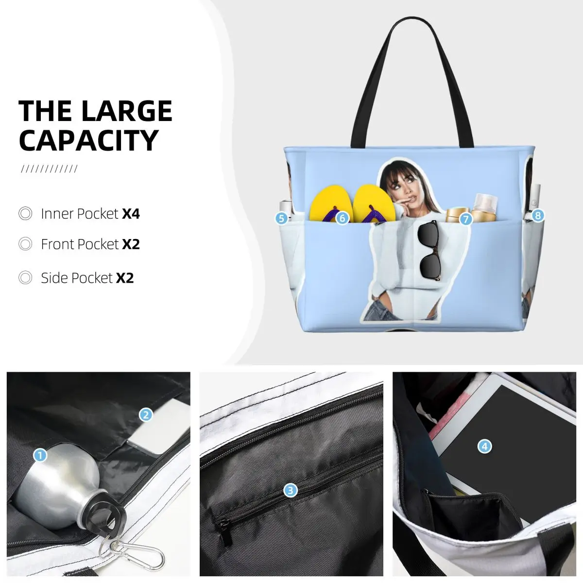 Aitana Ocana Singer Beach Tote Bag Sport Gym Yoga Duffle Large Tote Bag Women Travel Bag Fitness bag
