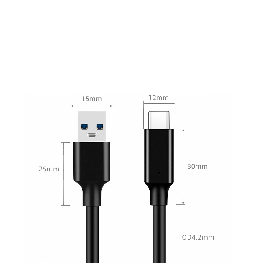 USB Type C Fast Charging Data Cable USB3.2 to TypeC Transmission 10Gbps Hard Disk Line Onboard  3A 60W PD