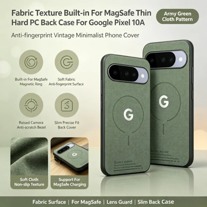 Funda magnética de cuero minimalista para Google Pixel 11 Pro XL 10A 9A, funda protectora de TPU a prueba de golpes con carga MagSafe