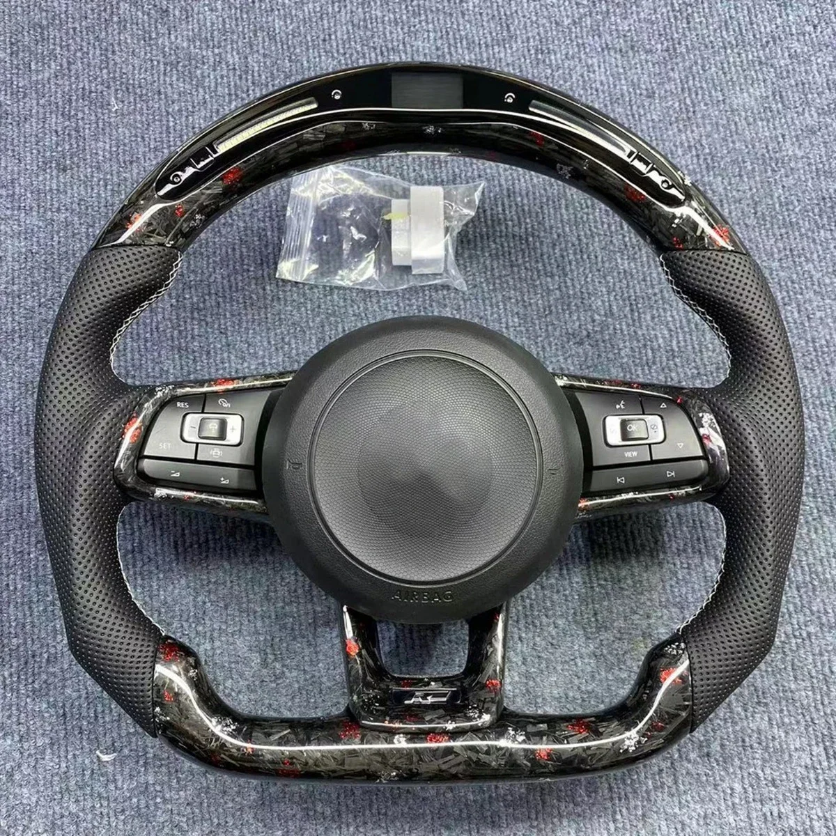 Car LED Forged Carbon Fiber Steering Wheel Assembly Fit For VW Golf 7 MK7 Passat Passat CC Jetta 2014~2020 Customized Wheel