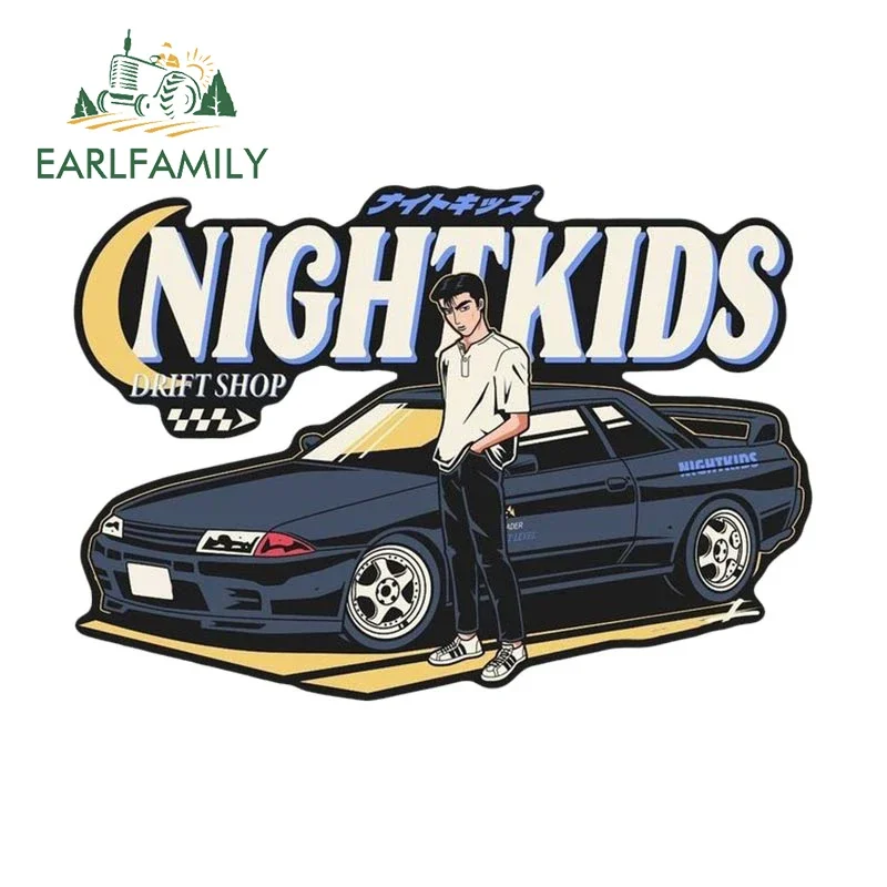 EARLFAMILY 13cm X 9.1cm for Night Kids Car Stickers Vinyl Fashionable Decals Simple Car Label Windshield Decoration Decor