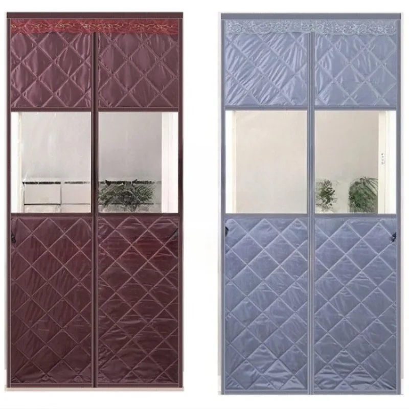 Winter Visual Windows Door Curtains Thermal Insulation Partition Curtains Magnetic Self Absorbing Thicken Coldproof Door Screen