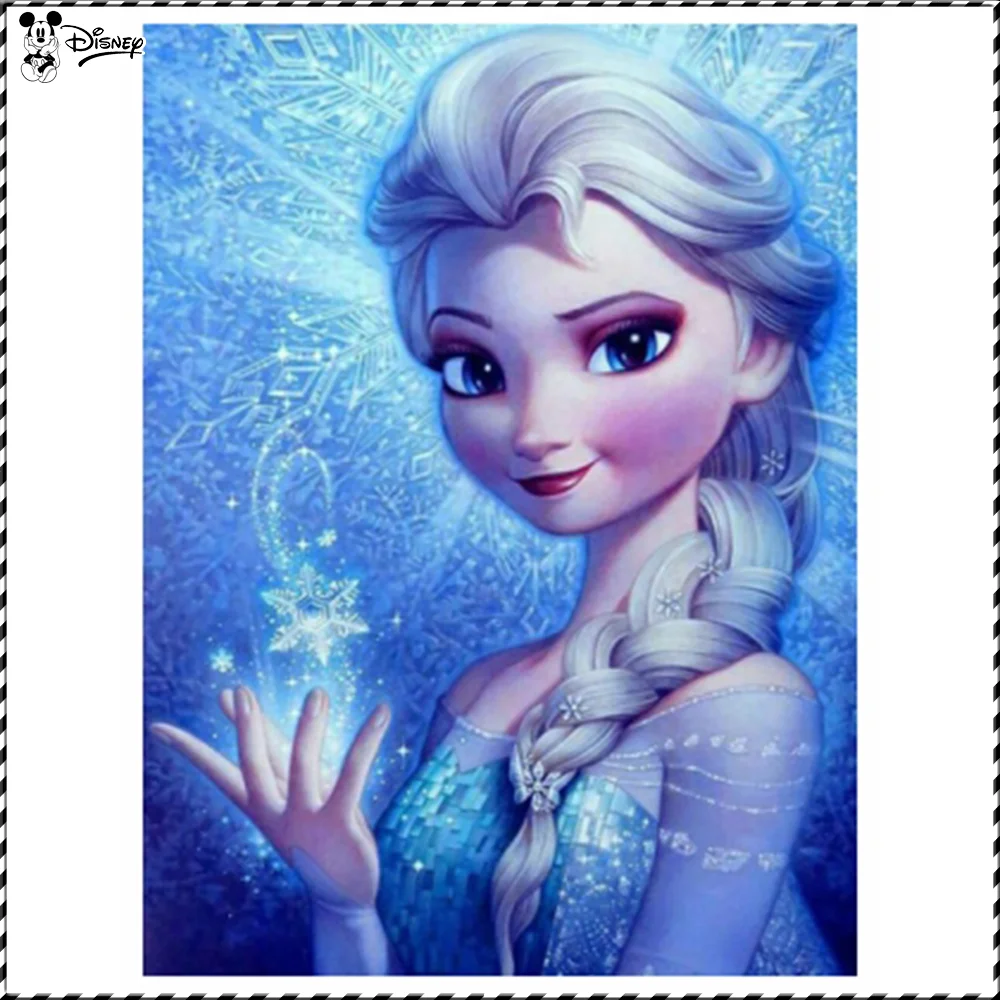 Disney 5D Frozen Diamond Painting Elsa Princess Full Round Drill Embroidery Mosaic Cartoon Gift Craft Kit