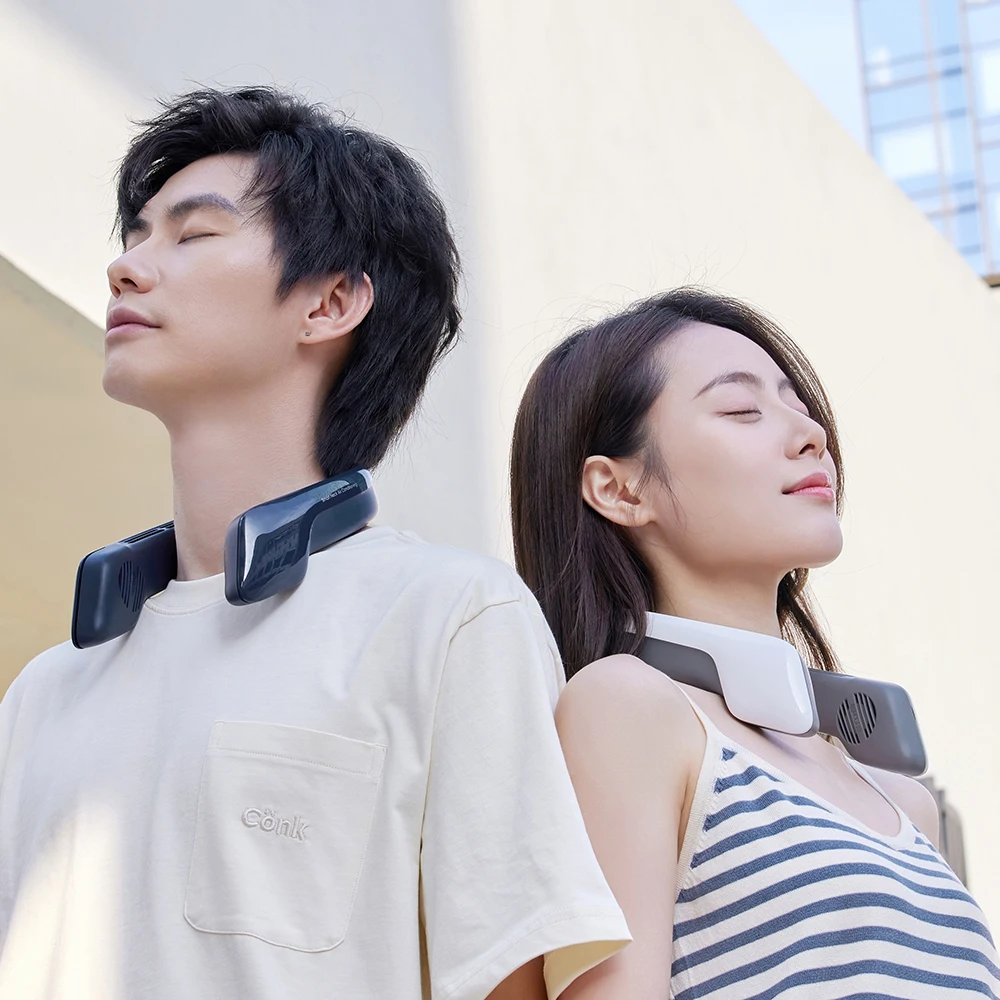 مروحة جديدة صغيرة محمولة للرقبة 3600mAh مروحة تهوية كهربائية صغيرة قابلة للشحن مزودة بمنفذ Usb مبرد يعمل بدون شفرة للسيارة