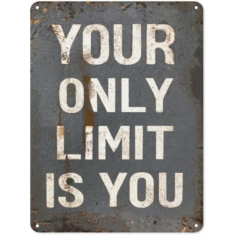 Gym Exercise Metal Sign “Your only limitation is you”Flag Motivational quotes wall for the gym आर्ट Fitness Motivational Metal S