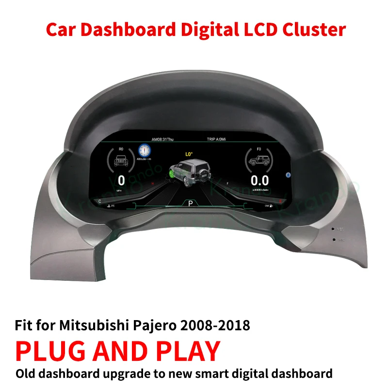 Krando 12 3-дюймовый автомобильный цифровой кластер для Mitsubishi Pajero 2008-2018 Linux ЖК-спидометр приборная панель Фото №3
