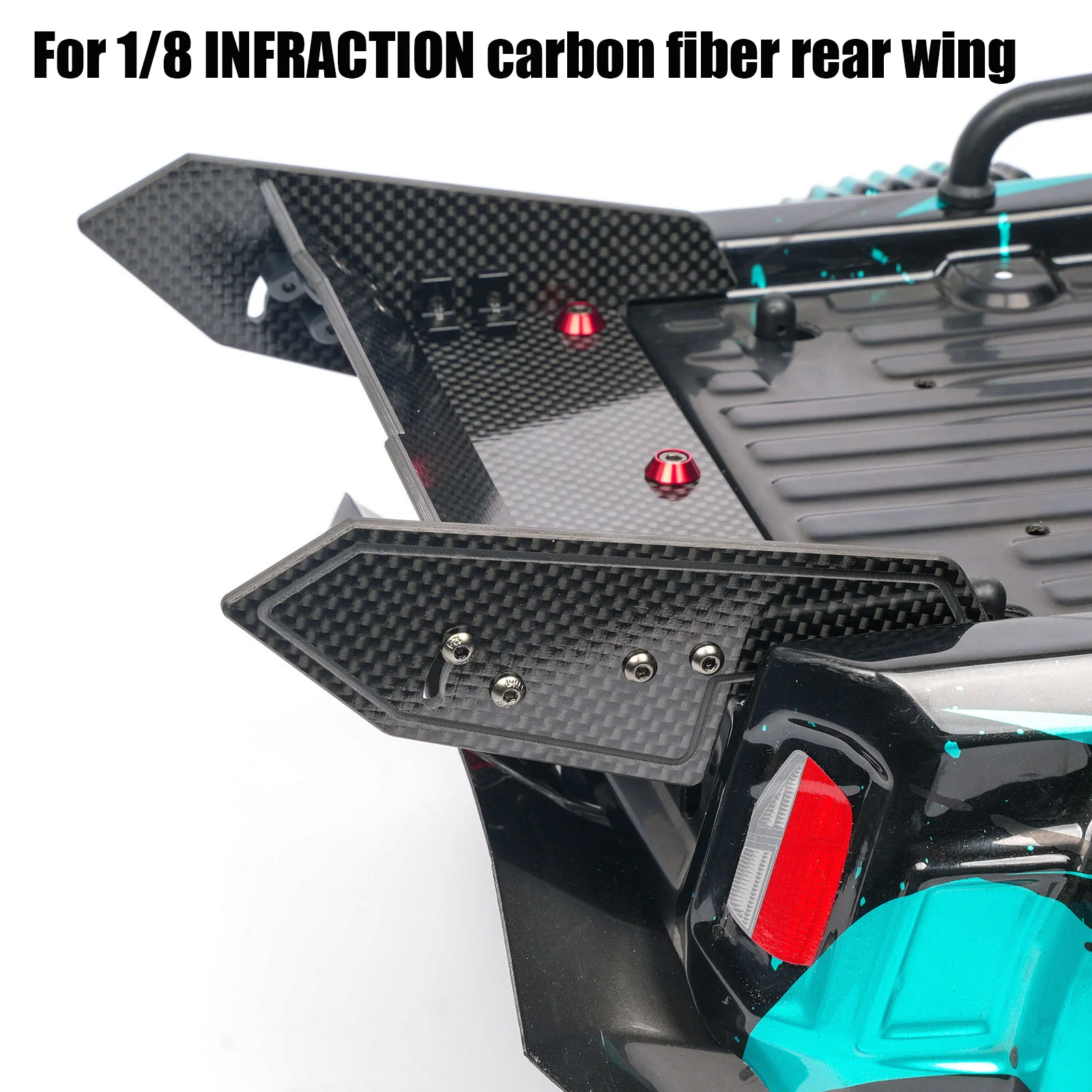 カーボンファイバーシミュレーションテールウィング-1-8-arrma-infraction-モデル-rc-レストモッドトラック-rtr-トラックカー用