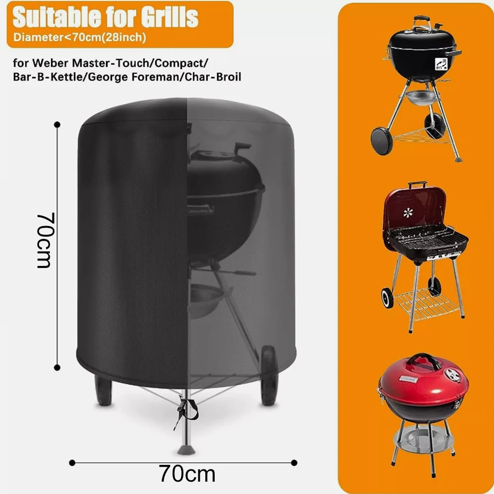 1Pcs Kettle BBQ Cover For Raweao Kettle BBQ Cover For Weber 57Cm Outdoor Waterproof Barbecue Cover Round BBQ Coverings