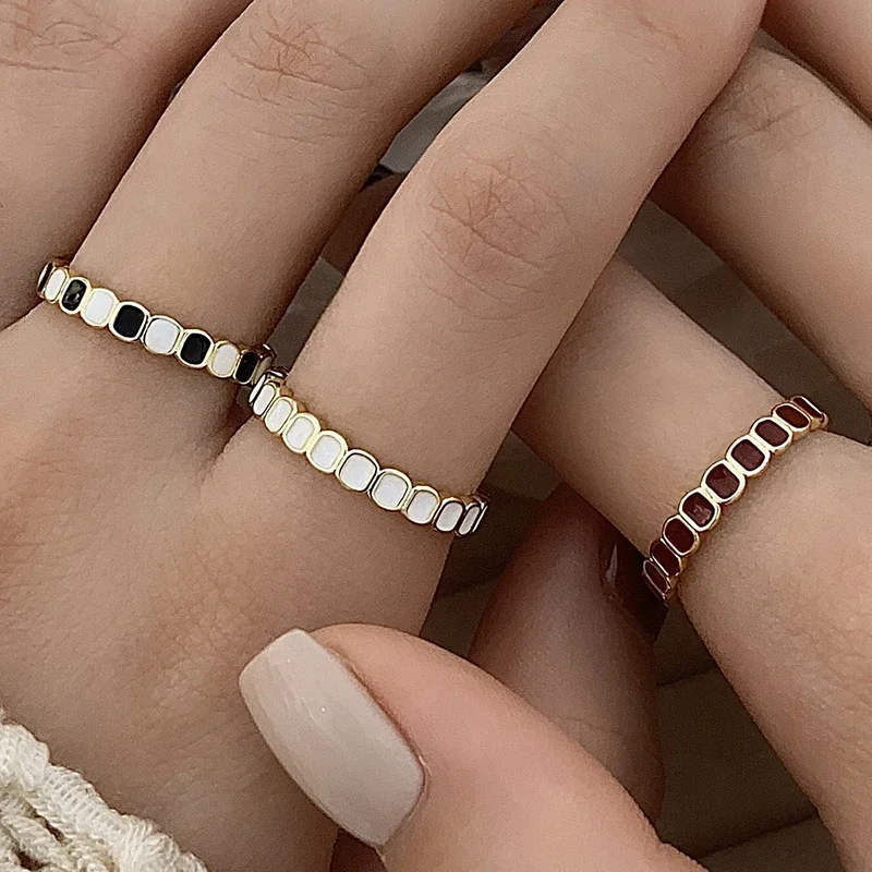 Эмалированные круглые кольца PONYKISS из стерлингового серебра 925 пробы для женщин, минималистичные модные ювелирные изделия, регулируемые геометрические аксессуары Эмалированные круглые кольца PONYKISS из стерлингового серебра 925 пробы для женщин, минималистичные модные ювелирные изделия, регулируемые геометрические аксессуары