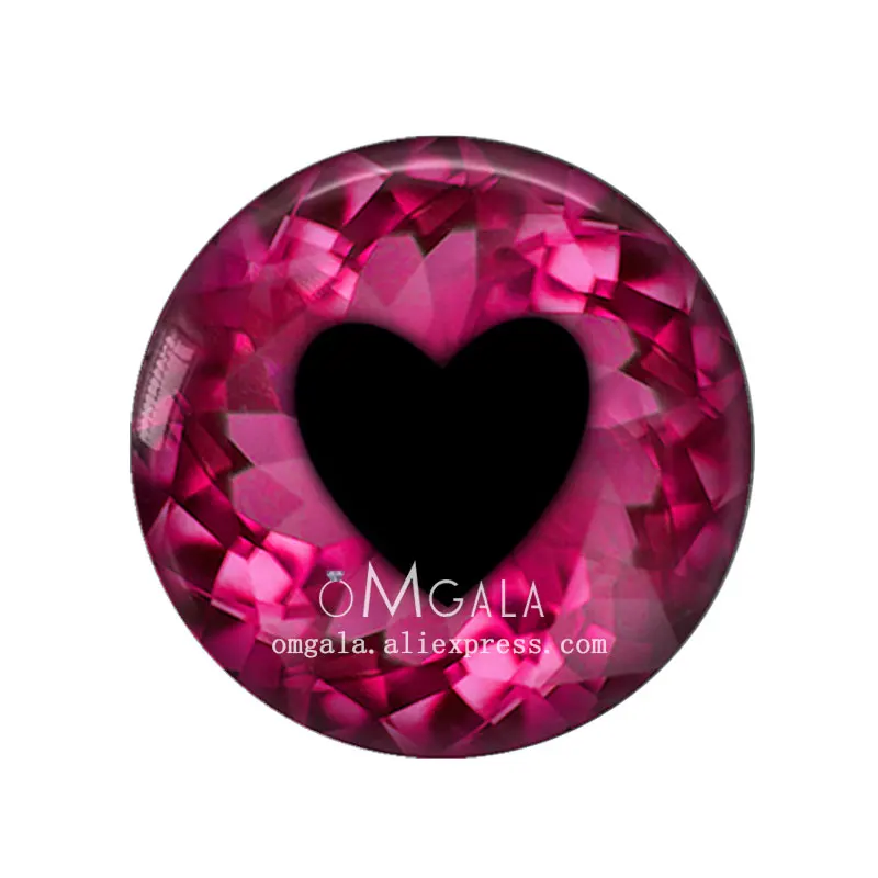 Love Heart Shape Toys Dragon Eyes Ragdoll Eyeball DIY Jewelry 8MM-30MM Round photo glass cabochon demo flat back Making findings