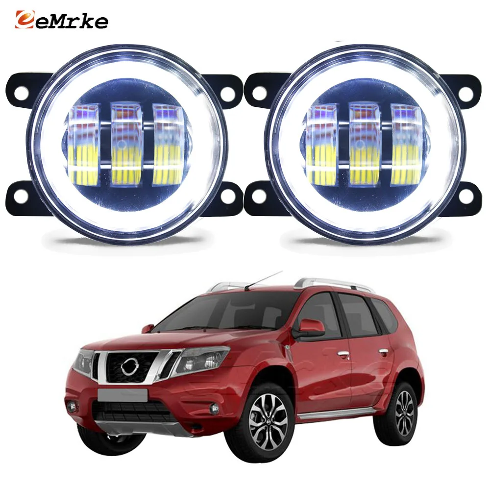 

Led Fog Lights PTF 30W With Clear Lens For Nissan Terrano D10 2013-2020 Car Turn Signal Angel Eye DRL Daytime Running Lamp Kit