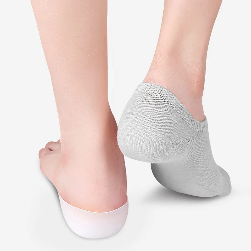 Semelles intérieures invisibles en Gel de Silicone, 2cm, rehausseur de chaussures pour chaussures, éperons, douleur, demi-talon, confort, 1 paire