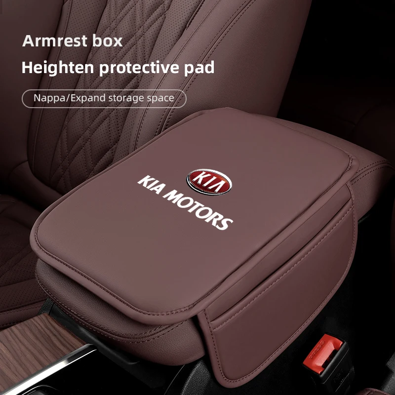 Car Armrest Box Pad Leather Arm Rest Protection Mat For Kia Sportage Ceed Picanto Rio ProCeed Niro Optima Forte 3 4 K7 K5 K8 K3