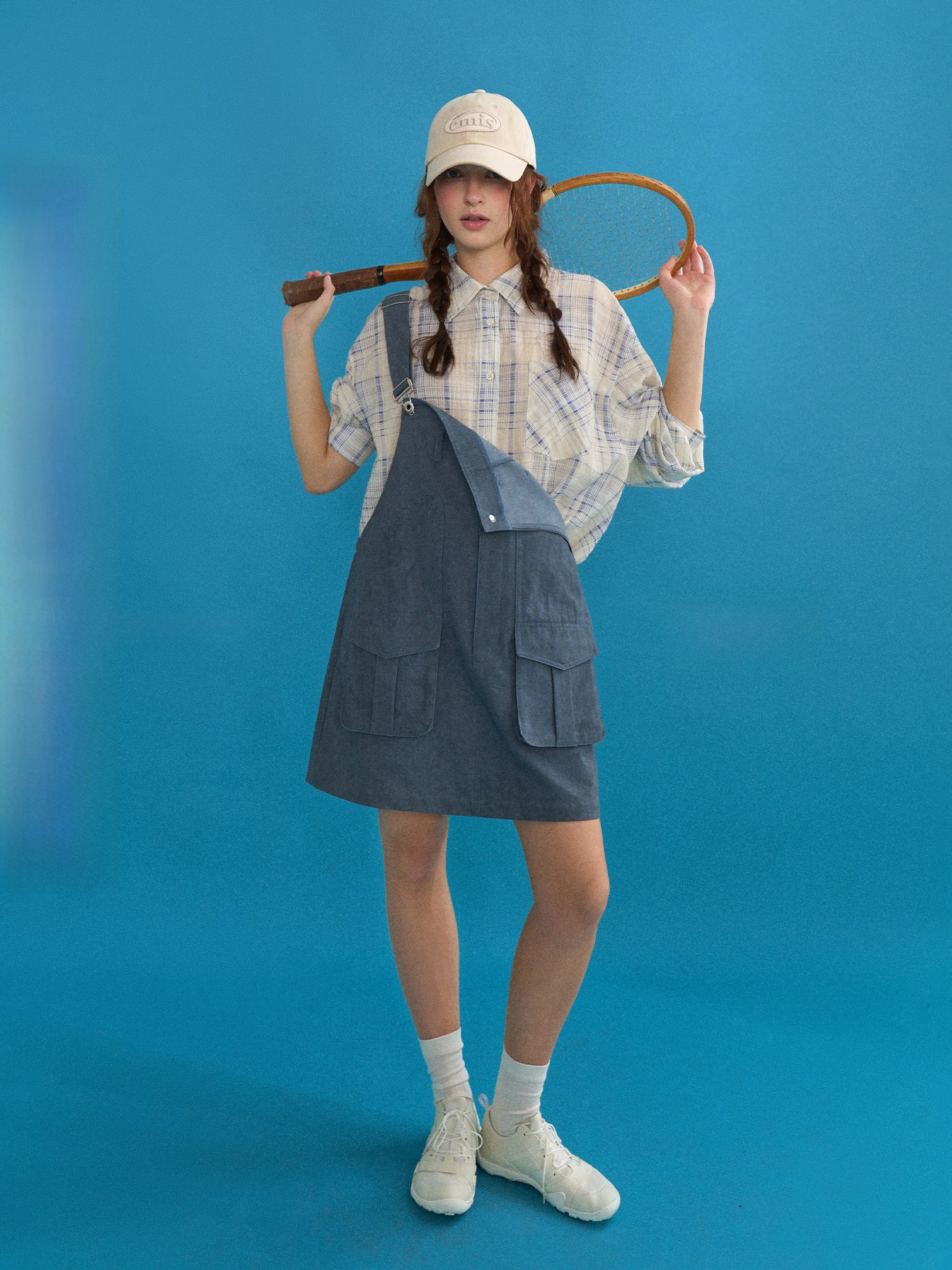 

JGGU Large Size Women's Clothing Vintage Washed Overalls Midi Skirt Cotton Simple Style City Commuting No Sleeve Straight Tube