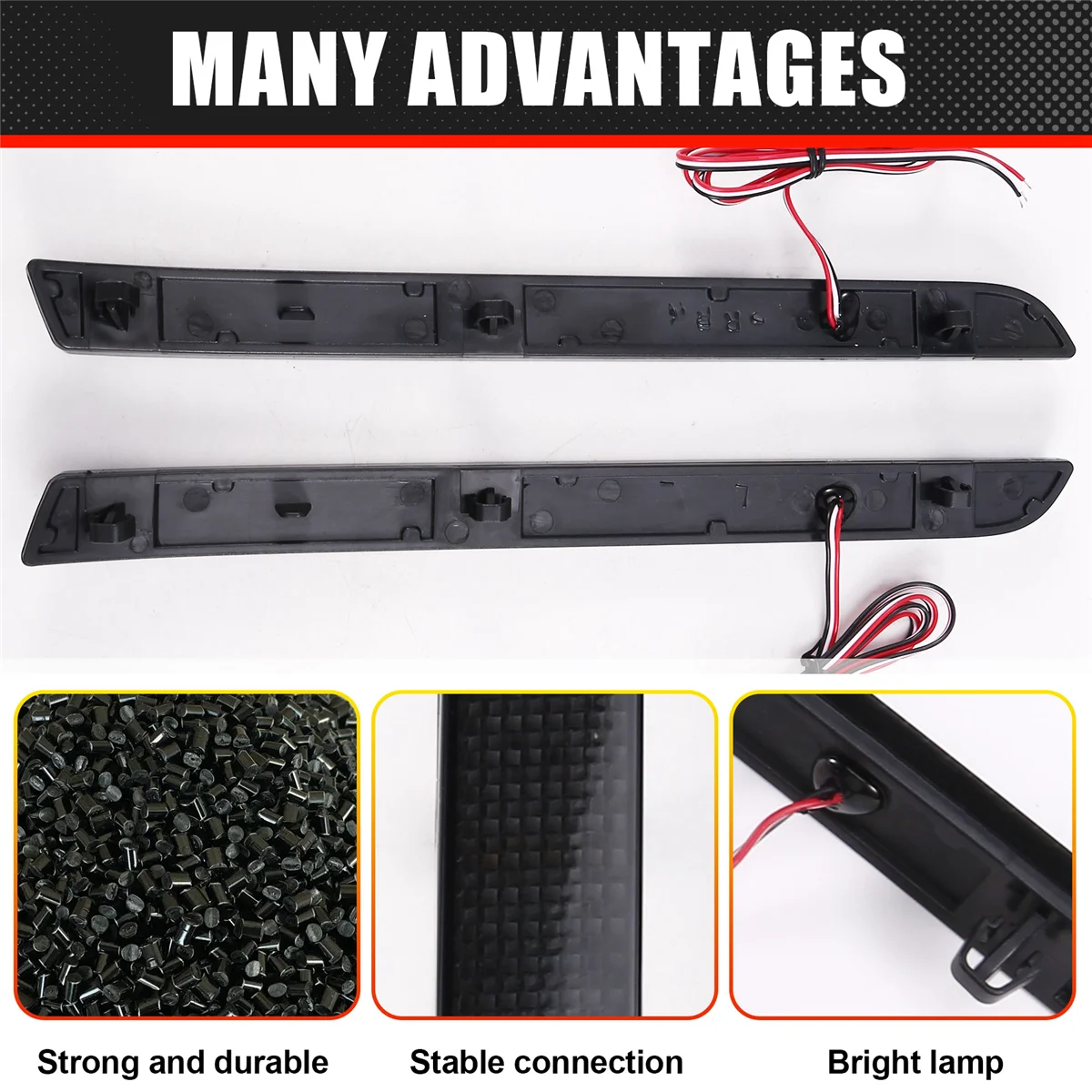 

# 99B Автомобильные детали и аксессуары, светодиодный отражатель заднего бампера, задний сигнальный фонарь для Volkswagen, черный, черный