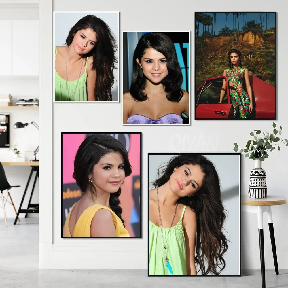 Popular Pop Poster Paper Print Home Living Room Bedroom Entrance Bar Singer-Selena Gomez Restaurant Cafe Art Painting Decoration