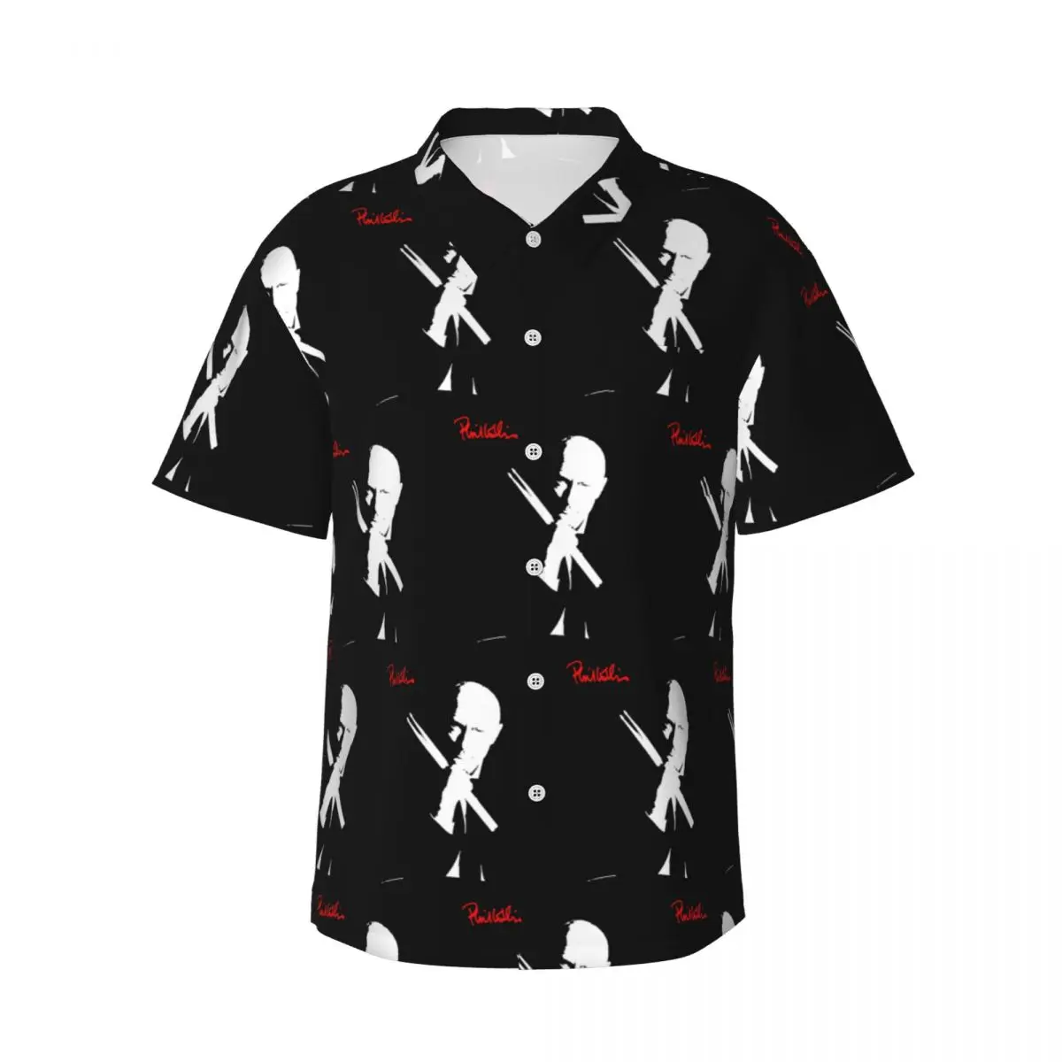 

Phil Collins Men's Shirts Hawaiian Short Sleeve Shirt Fashion Lapel Tops for Summer Beach