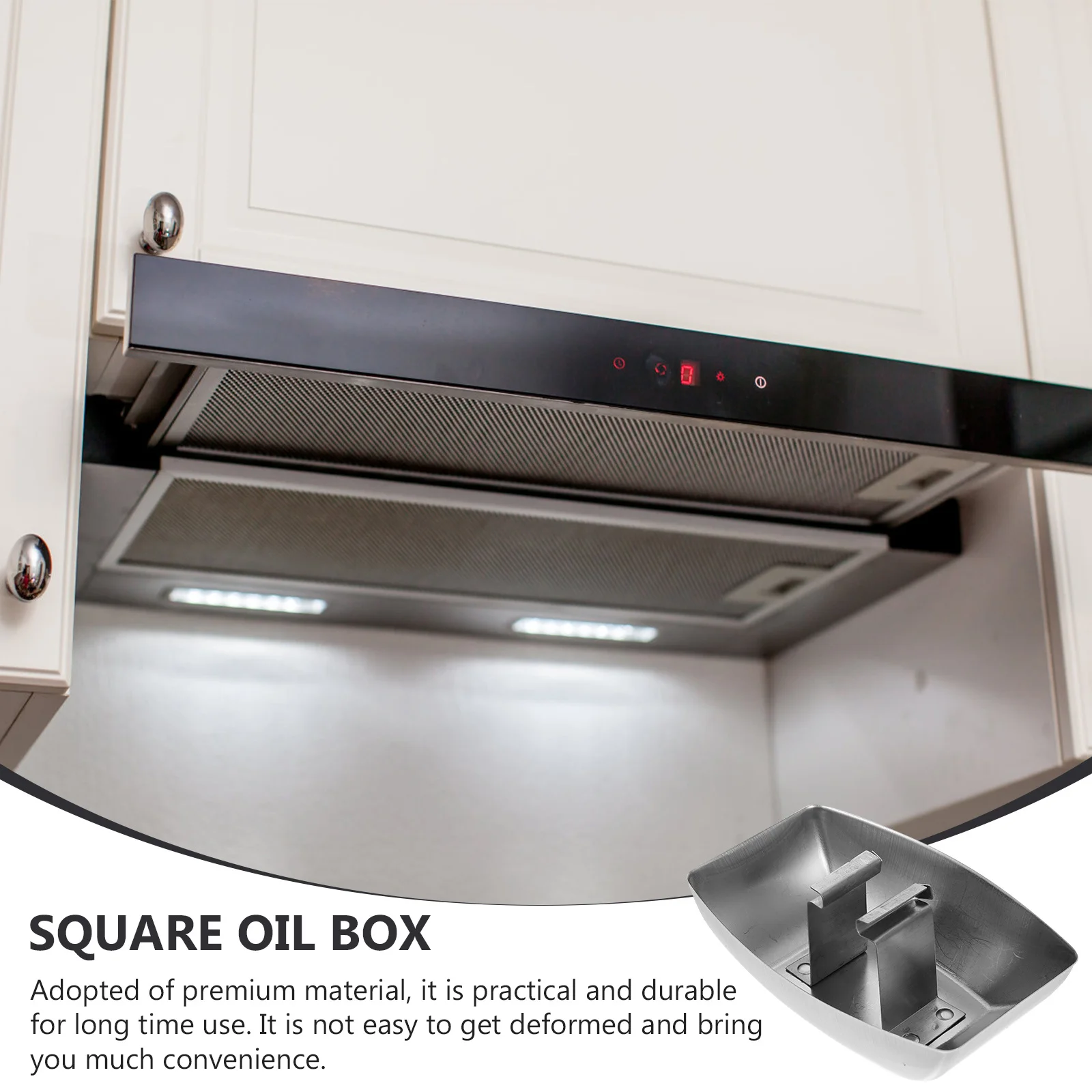 

2Pcs Range Hood Oil Catcher Cups Square Metal Durable Replacement Kitchen Ventilator Waste Oil Collecting Boxes Portable