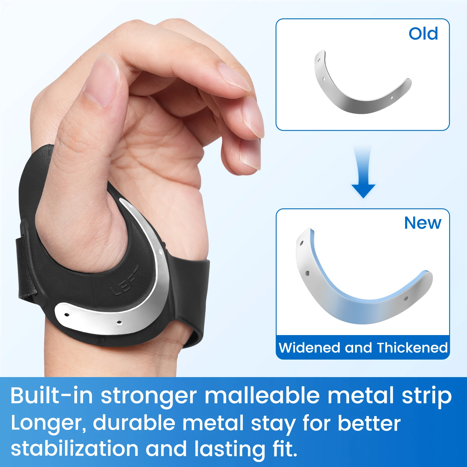 Flexible CMC Thumb Brace for Arthritis Pain and Support, Soft Rubber Thumb Splint for CMC Joint for Women and Men