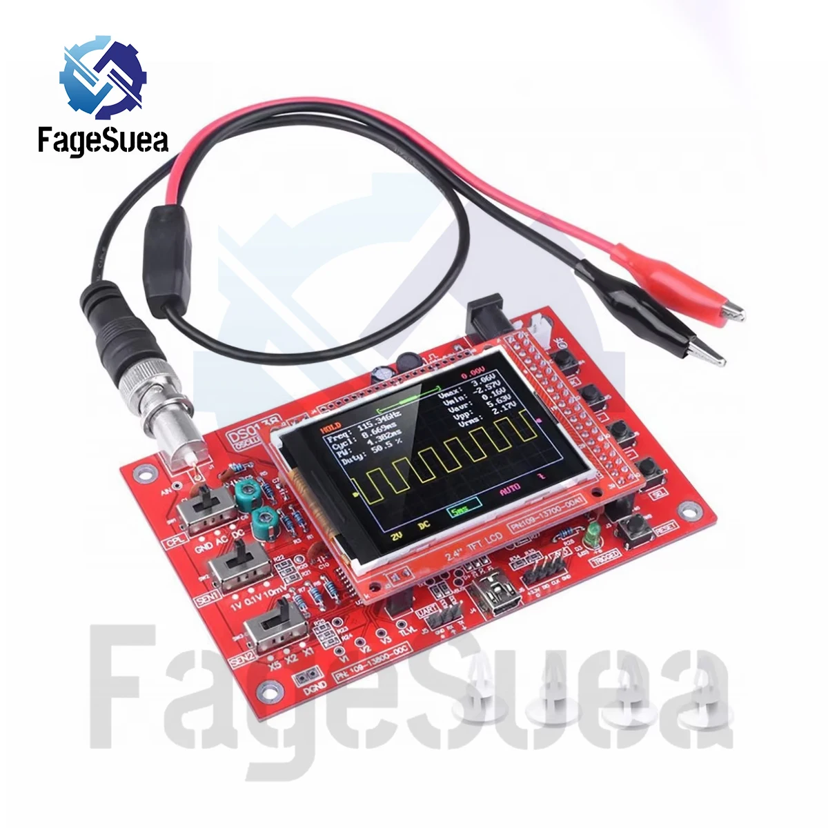 

3 режима, цифровой дисплей, осциллограф, квадратная форма волны, 1 мс/с, 200 кГц, 2,4-дюймовый генератор, измерительное устройство для разработки