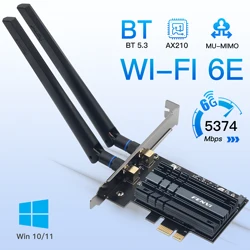 PCIE AX210 PCI-e Wifi 6E Adapter AX210NGW Wireless Wlan Card Bluetooth 5.3 Tri-Band 2.4GHz/5GHz/6GHz MU-MIMO AX200NGW 802.11ax