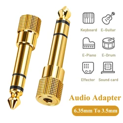 Adaptador de áudio para guitarra, 6,35mm a 3,5mm, instrumento musical estéreo, conversor de som hifi, efetor de piano, alto-falante para fone de ouvido