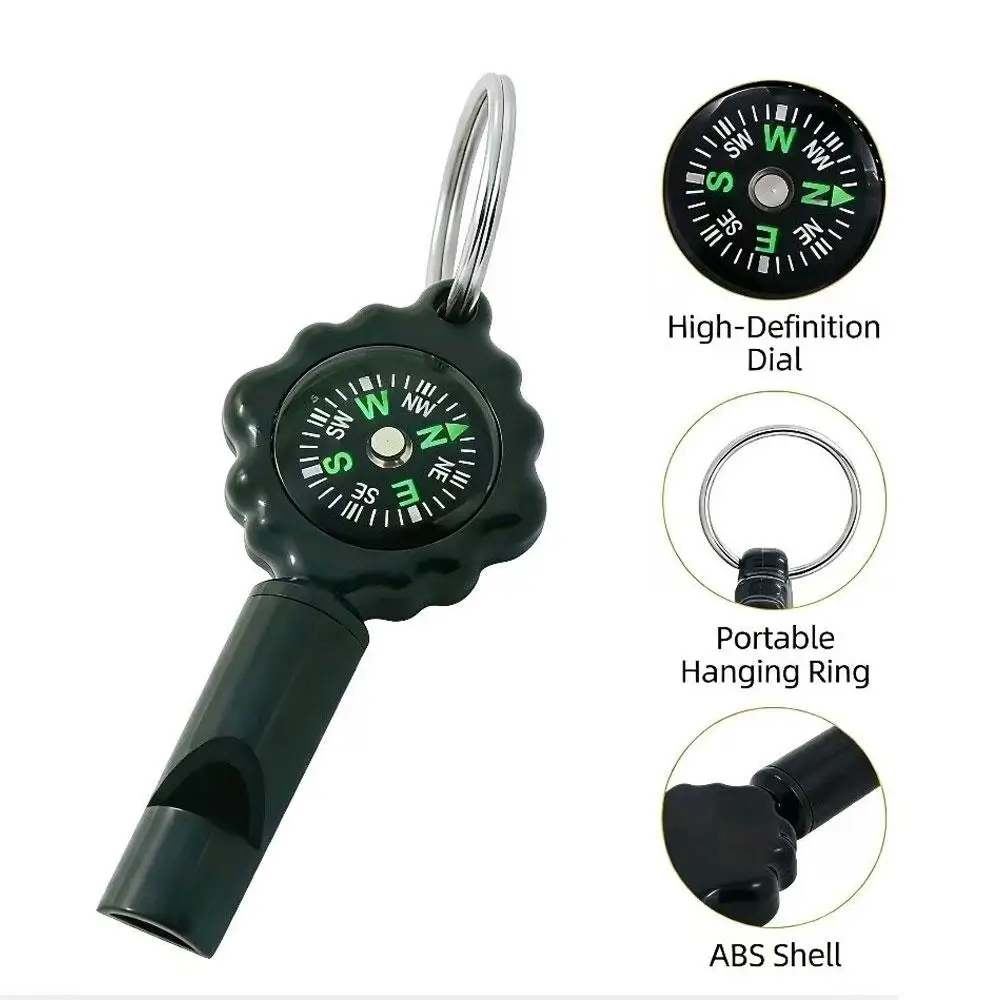 2026 Survival Whistle With Compass Outdoor 2 In1 Multifunctional Tool Clear Sound Loud Whistle For Hiking Camping For Kayaking