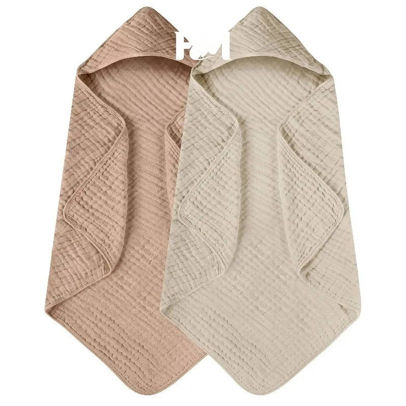 1PC Hooded Baby Towels for Newborn Muslin Organic Cotton Baby Bath Towel Soft Absorbent Towels for Boys Girls
