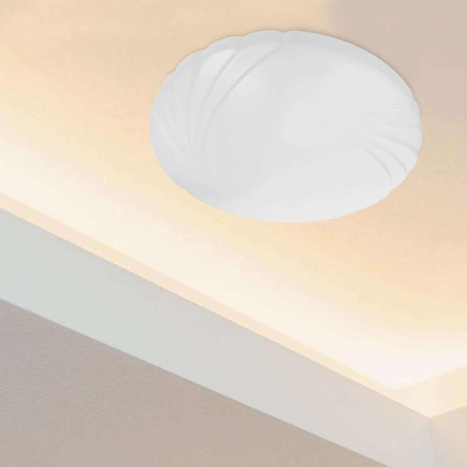 Round Ceiling Light Shade Replacement Plastic Lamp Cover High Transmittance Simple Design for Bedroom Living Room Office Kitchen