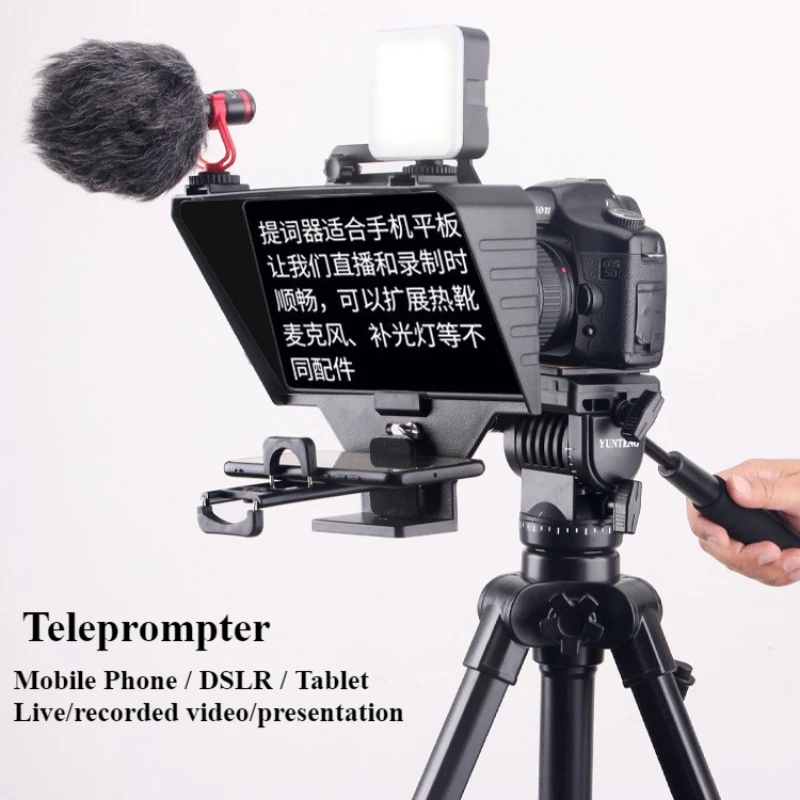 

Universal Teleprompter Prompter DSLR Camera Smartphone Tablet Laptop Teleprompter Live Streaming Video Recording