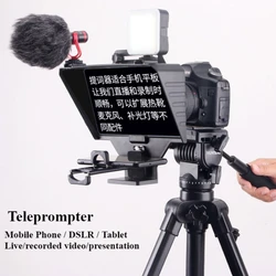 Universal Teleprompter Prompter DSLR Camera Smartphone Tablet Laptop Teleprompter Live Streaming Video Recording
